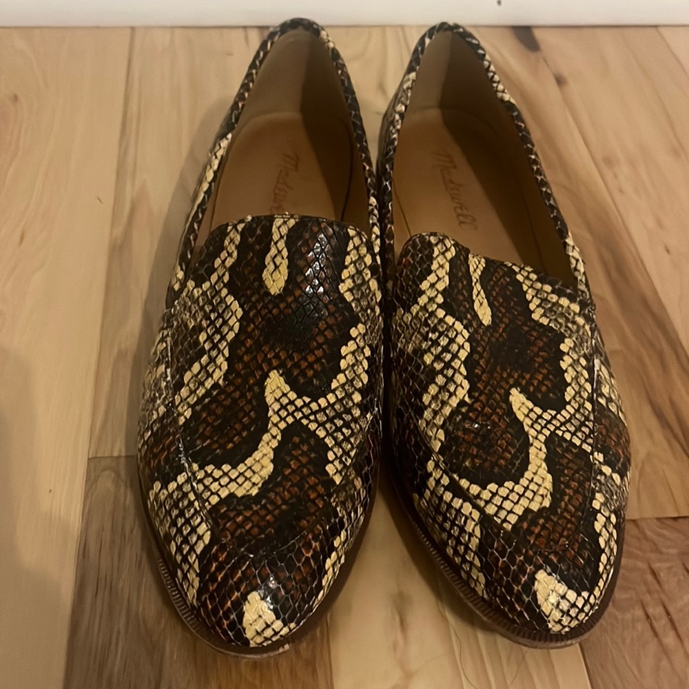 Madewell snakeskin loafers